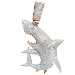 Large Fully Paved Diamond Shark Pendant For Men 10K Yellow Gold Jaws Charm 1.5ct 8 Large Fully Paved Diamond Shark Pendant For Men 10K Yellow Gold Jaws Charm 1.5ct -Jewelry Sales Store fully paved diamond shark pendant for men in 10k gold by luxurman 15ct ro