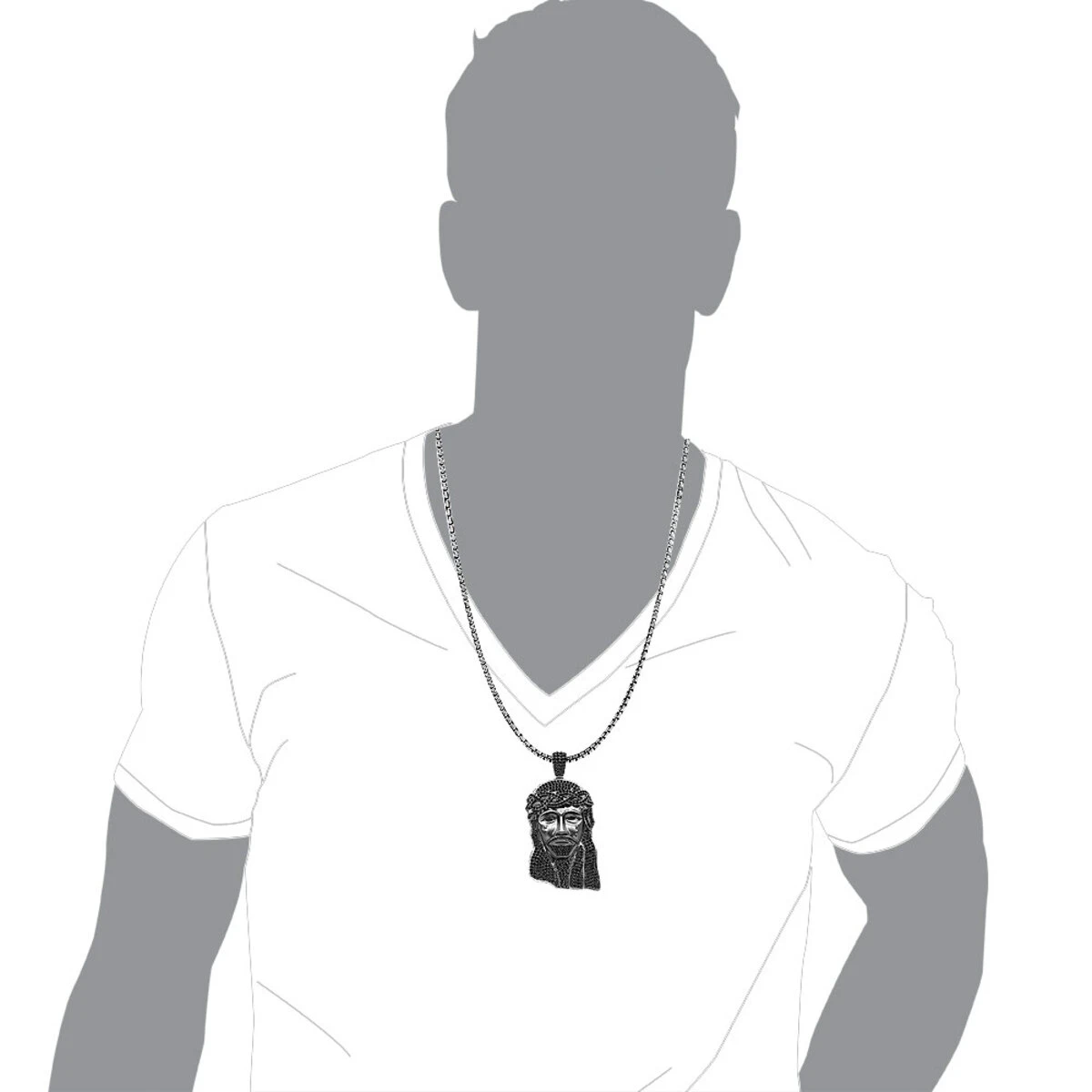 Genuine Black Diamond Jesus Pendant Sterling Silver Jesus Head Piece 12ct 3 Genuine Black Diamond Jesus Pendant Sterling Silver Jesus Head Piece 12ct - Image 3