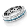 Gold Blue Diamond Wedding Band Eternity Ring 2.64ct