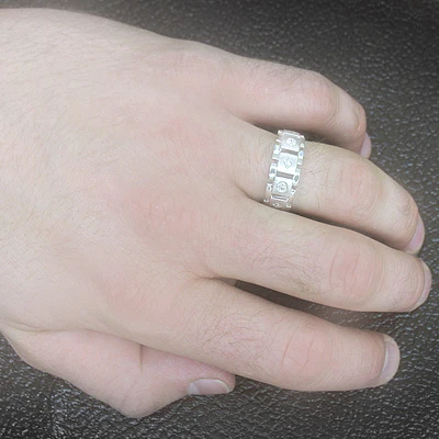 Gold Designer Men's Ring 0.39ct 3 Gold Designer Men's Ring 0.39ct - Image 3