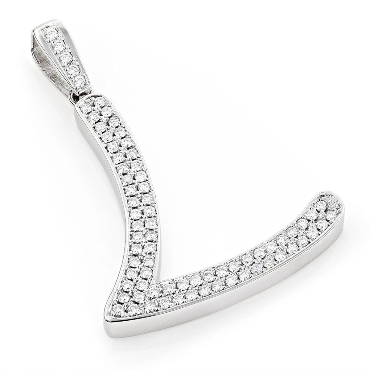 Gold Diamond Initial Pendant 2ct 10K White Gold Any Letter 1 Gold Diamond Initial Pendant 2ct 10K White Gold Any Letter
