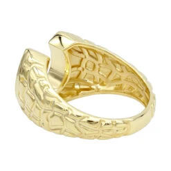 Good Luck Men's 14K Yellow Gold Nugget Horseshoe Diamond Ring 0.5ct By Luxurman -Jewelry Sales Store good luck mens 14k gold nugget horseshoe diamond ring 05ct by luxurman backye