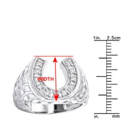 Good Luck Men's 14K Yellow Gold Nugget Horseshoe Diamond Ring 0.5ct By Luxurman -Jewelry Sales Store good luck mens 14k gold nugget horseshoe diamond ring 05ct by luxurman rulerwh