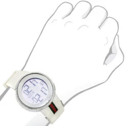 Men's Luxury Gucci Real 6 Carats Diamond Watch YA114214 -Jewelry Sales Store gucci diamond watches mens luxury watch 6ct p 35279bod