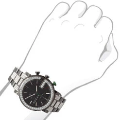 Men's Chrono Gucci Fully Iced Out Watch 7.5ct 101G Black YA101331 -Jewelry Sales Store gucci watches chrono mens diamond watch 750ct black p 35277bod 20211114