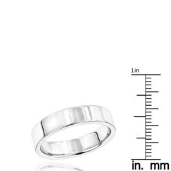 Heavy 5mm Wide Comfort Fit Wedding Ring For Men & Women 14K White Gold Flat Band -Jewelry Sales Store heavy 5mm wide comfort fit wedding ring for men women 14k gold flat band 000500 rulerwh