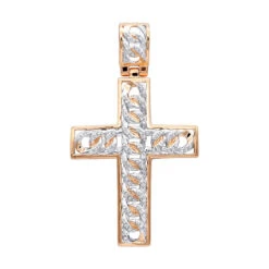Hip Hop 10K Yellow Gold Cuban Link Chain Diamond Cross Pendant For Men -Jewelry Sales Store hip hop jewelry 10k gold cuban link chain diamond cross pendant for men ro