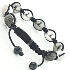 Hip Hop Beaded Disco Ball Bracelet W White Black Diamonds 5ct -Jewelry Sales Store hip hop jewelry beaded disco ball bracelet w white black diamonds 5ct p 45507back