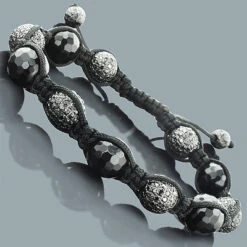 Hip Hop Black Diamond Disco Ball Bracelet 10ct