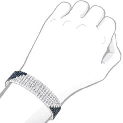 Hip Hop White Blue Diamond Bracelet For Men 1.23ct Silver -Jewelry Sales Store hip hop jewelry white blue diamond bracelet for men 123ct silver bodwh