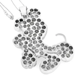Huge 10K White Gold Diamond Mickey Mouse Pendant 4ct -Jewelry Sales Store huge 10k diamond mickey mouse pendant 4ct p 44281 backwh