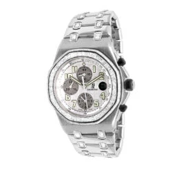 Unique Audemars Piguet Royal Oak Offshore Steel Baguette Diamond Watch For Men