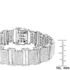 Iced Out 10K White Gold Pave Diamond Bracelet For Men 13.78 -Jewelry Sales Store iced out bracelets 10k pave diamond bracelet 1378 p 35747 rulerwh