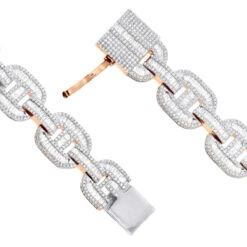 Iced Out Men's Diamond Bracelet 10K Yellow Gold 10 Carats Round Baguette Diamonds -Jewelry Sales Store iced out mens diamond bracelet 10k gold 10 carats round baguette diamonds 407171 clasp rose