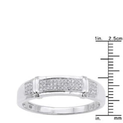Inexpensive Men's Diamond Wedding Band 0.18ct 10K Yellow Gold -Jewelry Sales Store inexpensive mens diamond wedding band 018ct 10k gold rulerwh