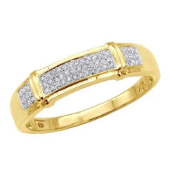Inexpensive Men's Diamond Wedding Band 0.18ct 10K Yellow Gold