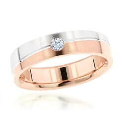 Inverse Men's Diamond Wedding Band 14K Yellow Gold 0.06ct -Jewelry Sales Store inverse mens diamond wedding band 14k gold 006ct ro