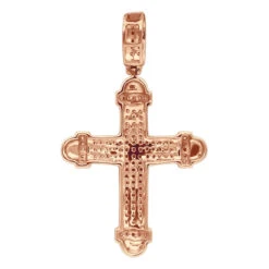 14K White Gold Real Diamond Cross Pendant For Men & Women 0.35ct Bottony Trefly -Jewelry Sales Store jewelry 14k gold real diamond cross pendant for men women 035ct bottony trefly backro