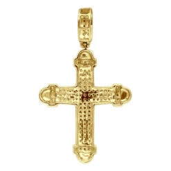 14K White Gold Real Diamond Cross Pendant For Men & Women 0.35ct Bottony Trefly -Jewelry Sales Store jewelry 14k gold real diamond cross pendant for men women 035ct bottony trefly backye