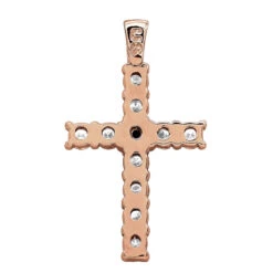 14K White Gold White And Black Diamond Cross Pendant For Men & Women 1.33ct -Jewelry Sales Store jewelry 14k gold white and black diamond cross pendant for men women 133ct backro