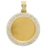 14K Yellow Gold Diamond Medallion Customizable Photo Memorial Pendant 3.7ct