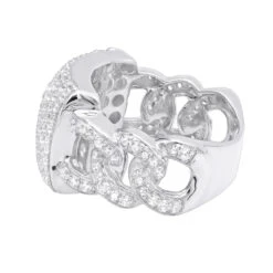 3 Carat Men's White Diamond Pinky Ring 10K Yellow Gold Cuban Chain Links Design -Jewelry Sales Store jewelry 3 carat mens white diamond pinky ring in 10k gold cuban chain links design 407075 backwh