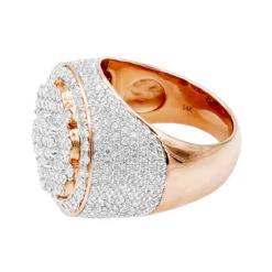 5 Carat Round Diamond Cluster Ring For Men Solid 14K Yellow Gold -Jewelry Sales Store jewelry 5 carat round diamond cluster ring for men in solid 14k gold 803188 backro