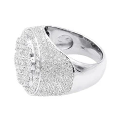 5 Carat Round Diamond Cluster Ring For Men Solid 14K Yellow Gold -Jewelry Sales Store jewelry 5 carat round diamond cluster ring for men in solid 14k gold 803188 backwh