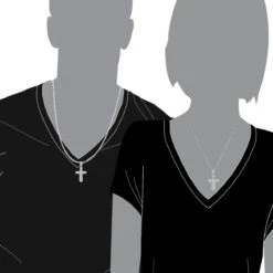 Affordable 14K White Gold Small Diamond Cross Pendant For Men & Women -Jewelry Sales Store jewelry affordable real 14k gold small diamond cross pendant for men women bodwh