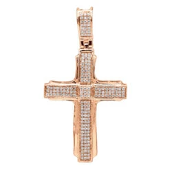 Affordable 14K White Gold Small Diamond Cross Pendant For Men & Women -Jewelry Sales Store jewelry affordable real 14k gold small diamond cross pendant for men women ro