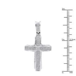 Affordable 14K White Gold Small Diamond Cross Pendant For Men & Women -Jewelry Sales Store jewelry affordable real 14k gold small diamond cross pendant for men women rulerwh