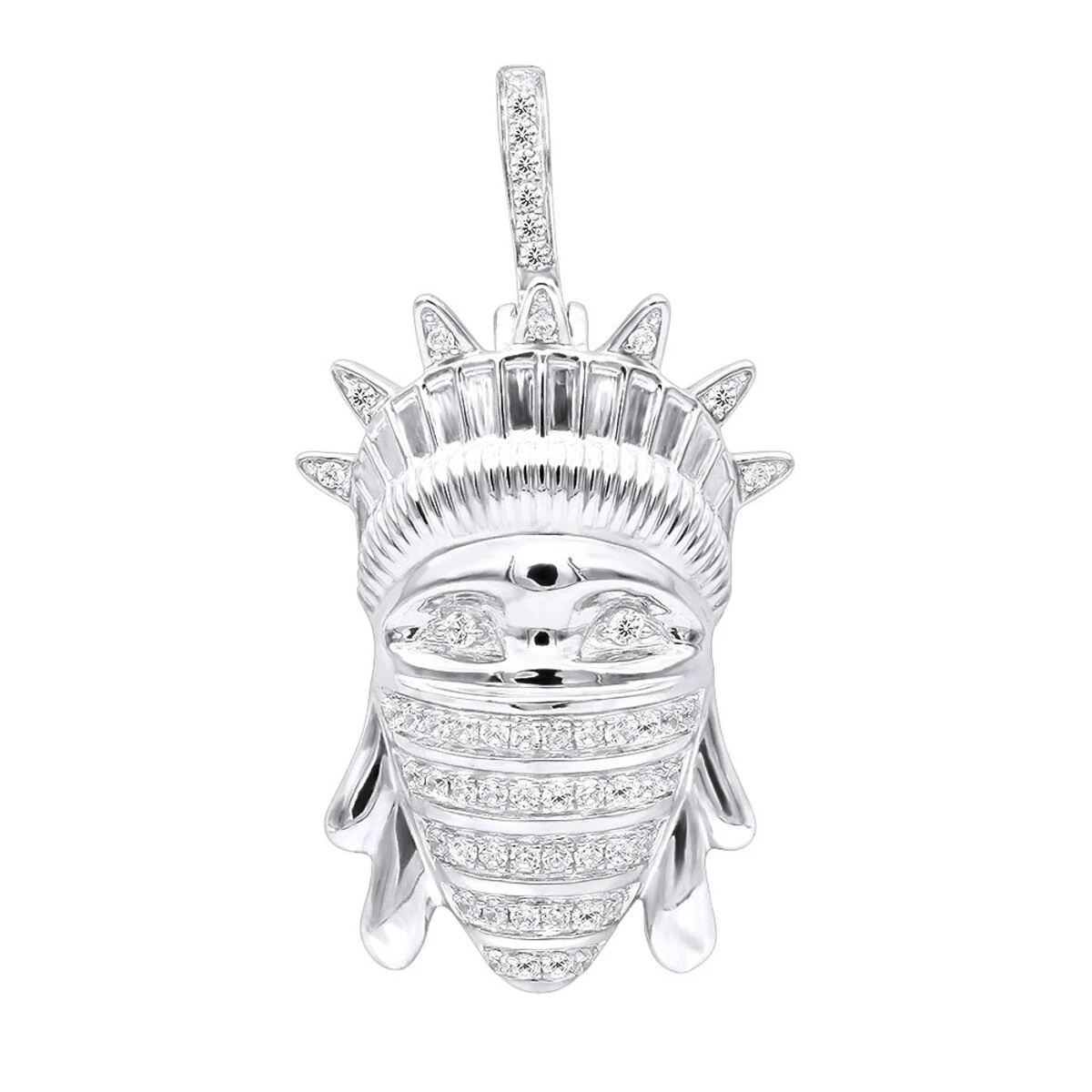 American Rebel 10K Yellow Gold Statue Of Liberty In Bandana Diamond Pendant 2 American Rebel 10K Yellow Gold Statue Of Liberty In Bandana Diamond Pendant - Image 2