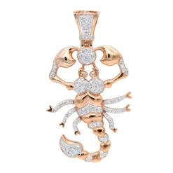 Egyptian Scorpion Diamond Pendant For Men 10K Yellow Gold By LUXURMAN -Jewelry Sales Store jewelry antique style egyptian scorpion diamond pendant for men 10k gold by luxurman ro