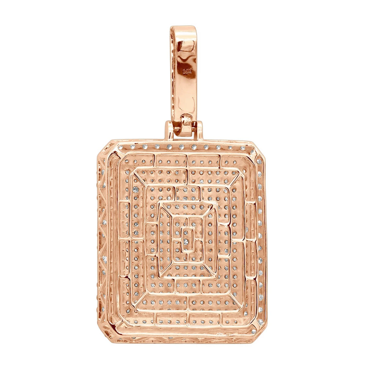 Big 14K Yellow Gold Iced Out Diamond Dog Tag Pendant For Men 8 Carats 2.25 Inches 6 Big 14K Yellow Gold Iced Out Diamond Dog Tag Pendant For Men 8 Carats 2.25 Inches - Image 6