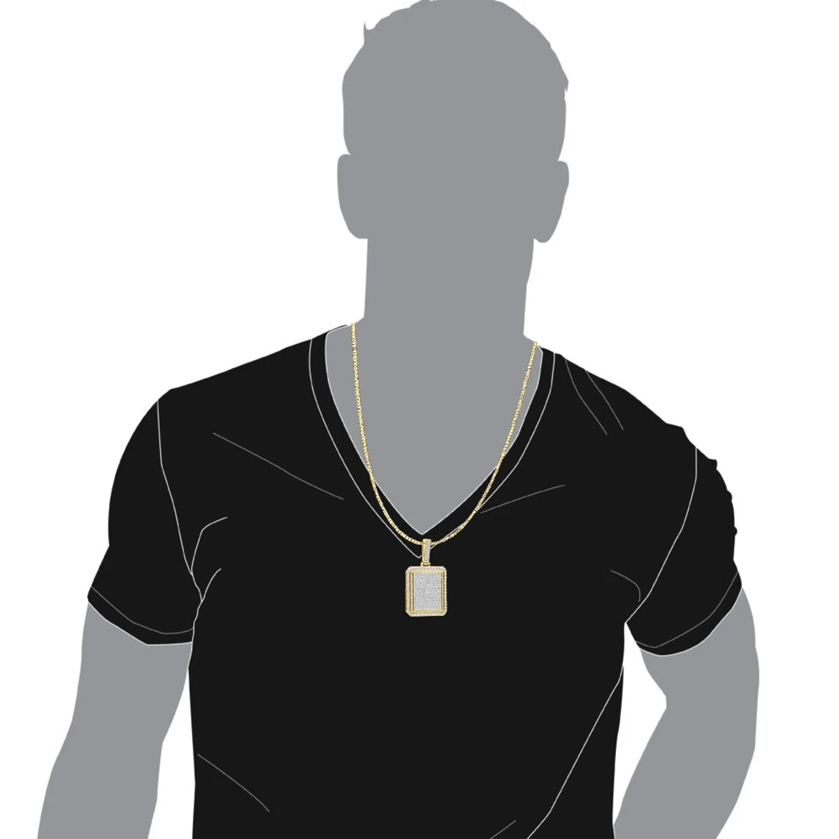 Big 14K Yellow Gold Iced Out Diamond Dog Tag Pendant For Men 8 Carats 2.25 Inches 7 Big 14K Yellow Gold Iced Out Diamond Dog Tag Pendant For Men 8 Carats 2.25 Inches - Image 7