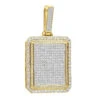 Big 14K Yellow Gold Iced Out Diamond Dog Tag Pendant For Men 8 Carats 2.25 Inches