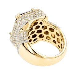 Custom Made 14K Yellow Gold Diamond Ring With Black Onyx For Men And Women 4.65ct -Jewelry Sales Store jewelry custom made 14k gold diamond ring with black onyx for men and women 465ct backye