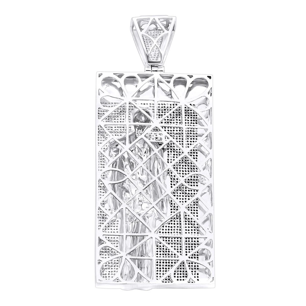 14K White Gold Tony Montana Scarface Character Diamond Pendant For Men 4 14K White Gold Tony Montana Scarface Character Diamond Pendant For Men - Image 4