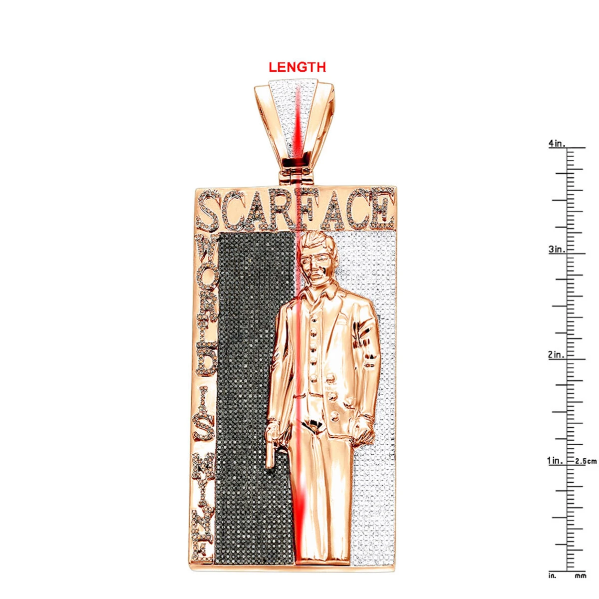 14K White Gold Tony Montana Scarface Character Diamond Pendant For Men 12 14K White Gold Tony Montana Scarface Character Diamond Pendant For Men - Image 12