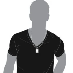 Engravable 2 Carat Black And White Diamond Dog Tag Pendant For Men 14K White Gold -Jewelry Sales Store jewelry engravable 2 carat black and white diamond dog tag pendant for men 14k gold 000868 bodwh 1