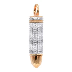Genuine Diamond Bullet Pendant 10K Yellow Gold 0.75CT By Luxurman -Jewelry Sales Store jewelry genuine diamond bullet pendant in real 10k gold 075ct by luxurman ro