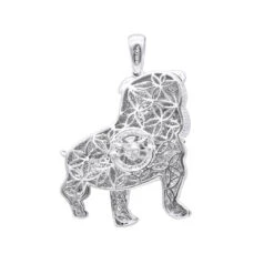 Genuine White Black Yellow Pink Diamond Bulldog Pendant 14K White Gold 17.23ct -Jewelry Sales Store jewelry genuine white black yellow pink diamond bulldog pendant in real 14k gold 1723ct backwh