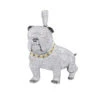 Genuine White Black Yellow Pink Diamond Bulldog Pendant 14K White Gold 17.23ct