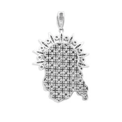 Unique Hip Hop Large Diamond 14K White Gold Jesus Head Pendant -Jewelry Sales Store jewelry hip hop jewelry pieces unique large diamond 14k gold jesus head pendant backwh