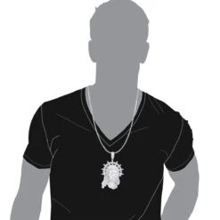 Unique Hip Hop Large Diamond 14K White Gold Jesus Head Pendant -Jewelry Sales Store jewelry hip hop jewelry pieces unique large diamond 14k gold jesus head pendant bodwh