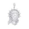 Unique Hip Hop Large Diamond 14K White Gold Jesus Head Pendant