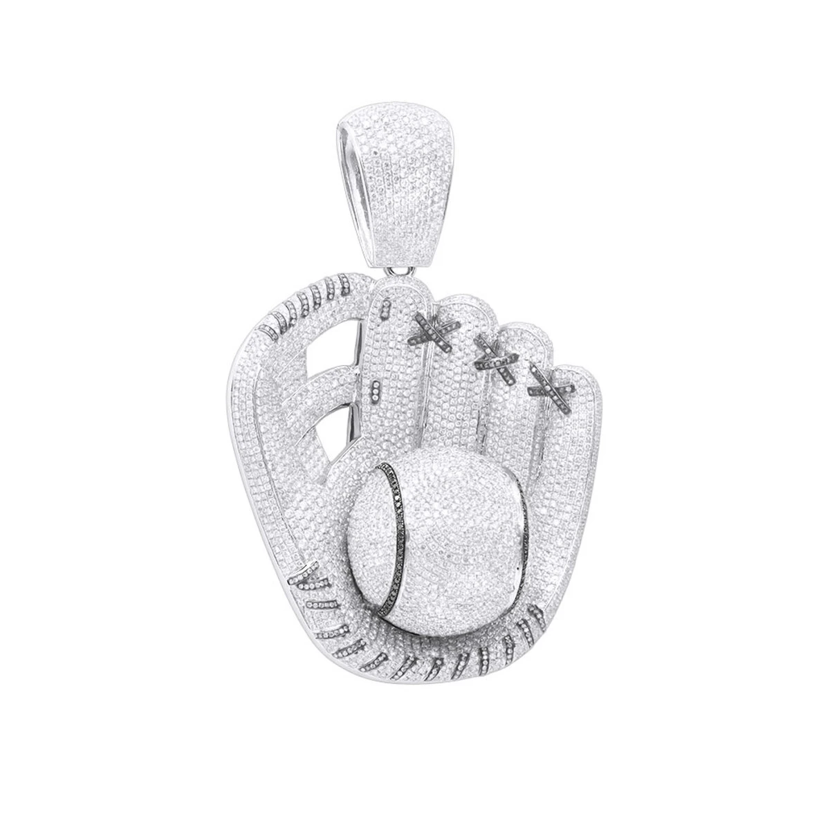 Iced Out Baseball Glove Real Diamond Pendant For Men By Joe Rodeo 14K White Gold 1 Iced Out Baseball Glove Real Diamond Pendant For Men By Joe Rodeo 14K White Gold