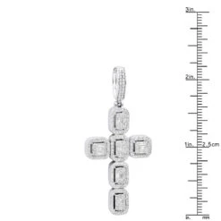 Large 2in Unique Men's Diamond Cross Pendant 14K White Gold Round Baguette Diamonds -Jewelry Sales Store jewelry large 2in unique mens diamond cross pendant 14k gold round baguette diamonds 803179 rulerwh