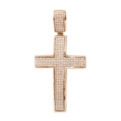 Large Iced Out Diamond Cross Pendant For Men 14K White Gold Side Diamonds -Jewelry Sales Store jewelry large iced out diamond cross pendant for men in 14k gold side diamonds ro