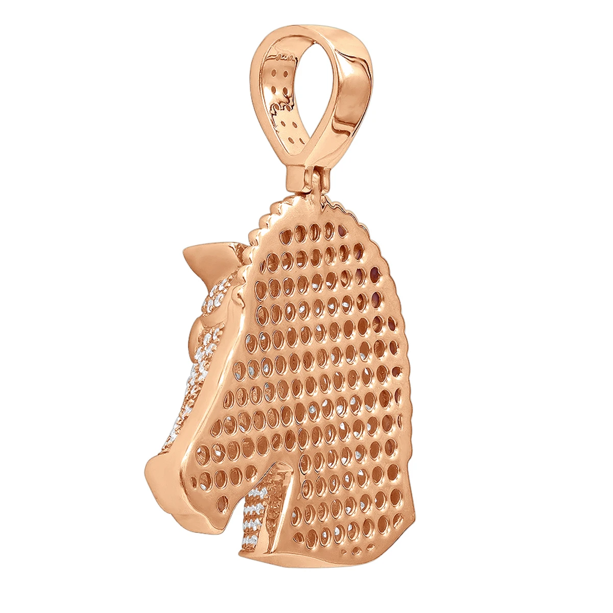 Large 10K Yellow Gold Horse Head Diamond Pendant For Men 4.5 Carat 6 Large 10K Yellow Gold Horse Head Diamond Pendant For Men 4.5 Carat - Image 6